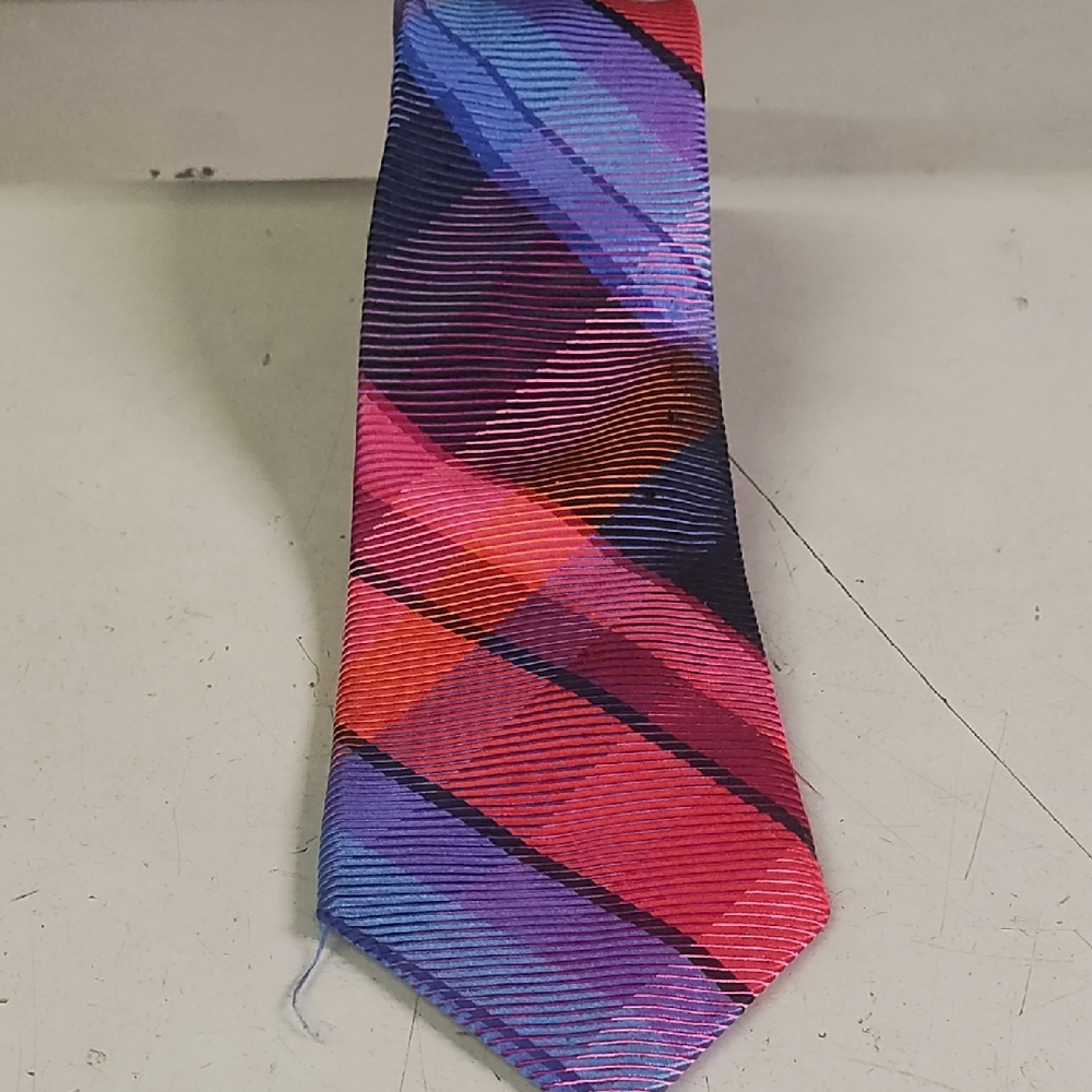 Duchamp Blue and Red Striped Tie Silky Accessory